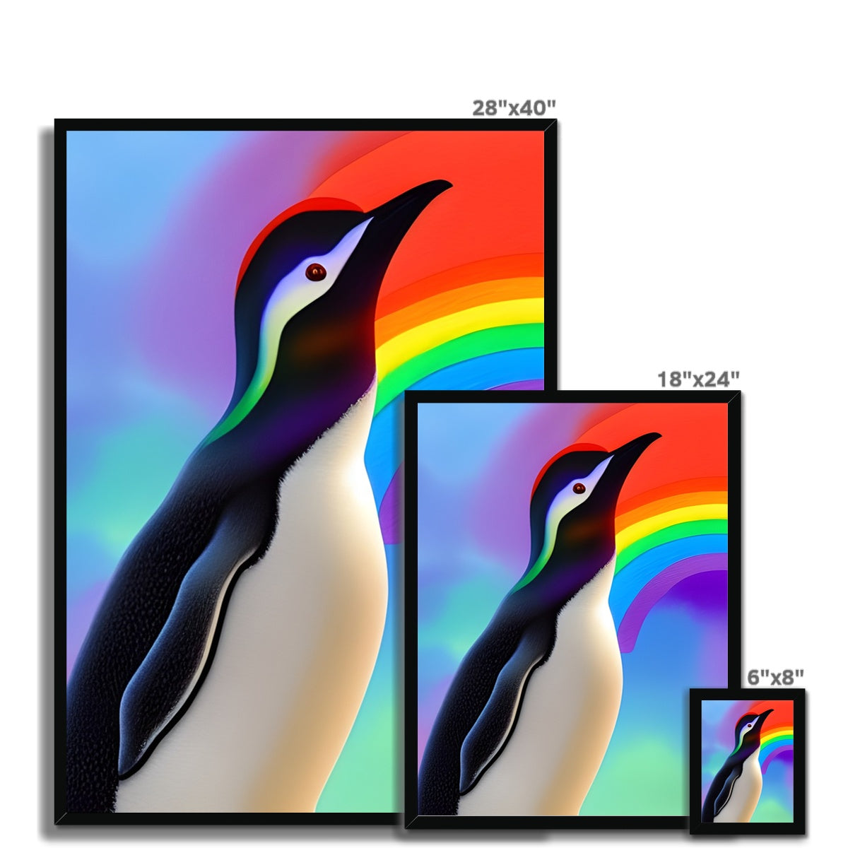 Rainbow Penguin Framed Print Prodigi