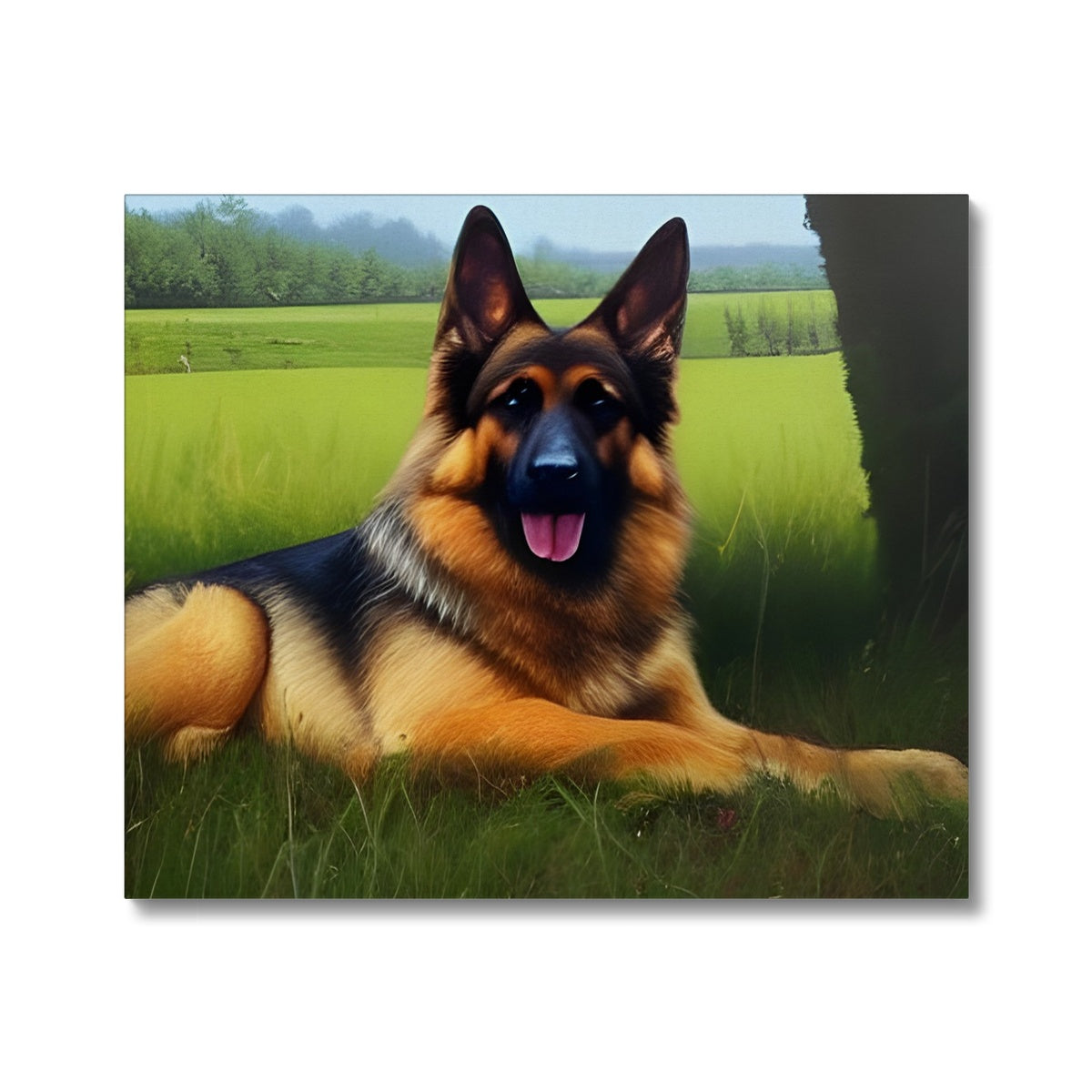 Dog Laying in a Field Canvas Prodigi