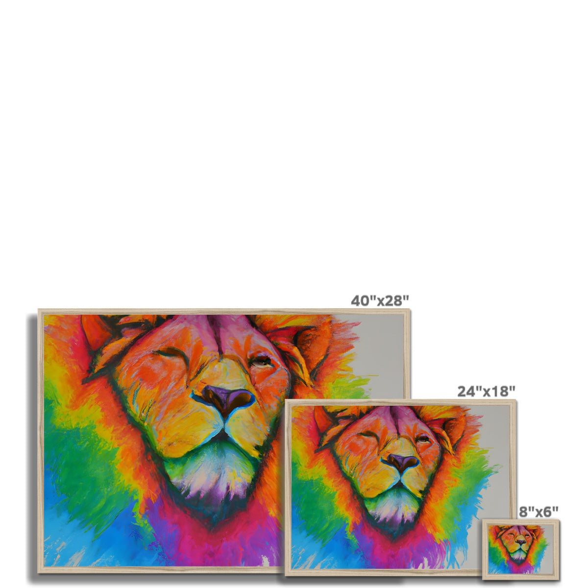 Rainbow Lion Framed Print Prodigi