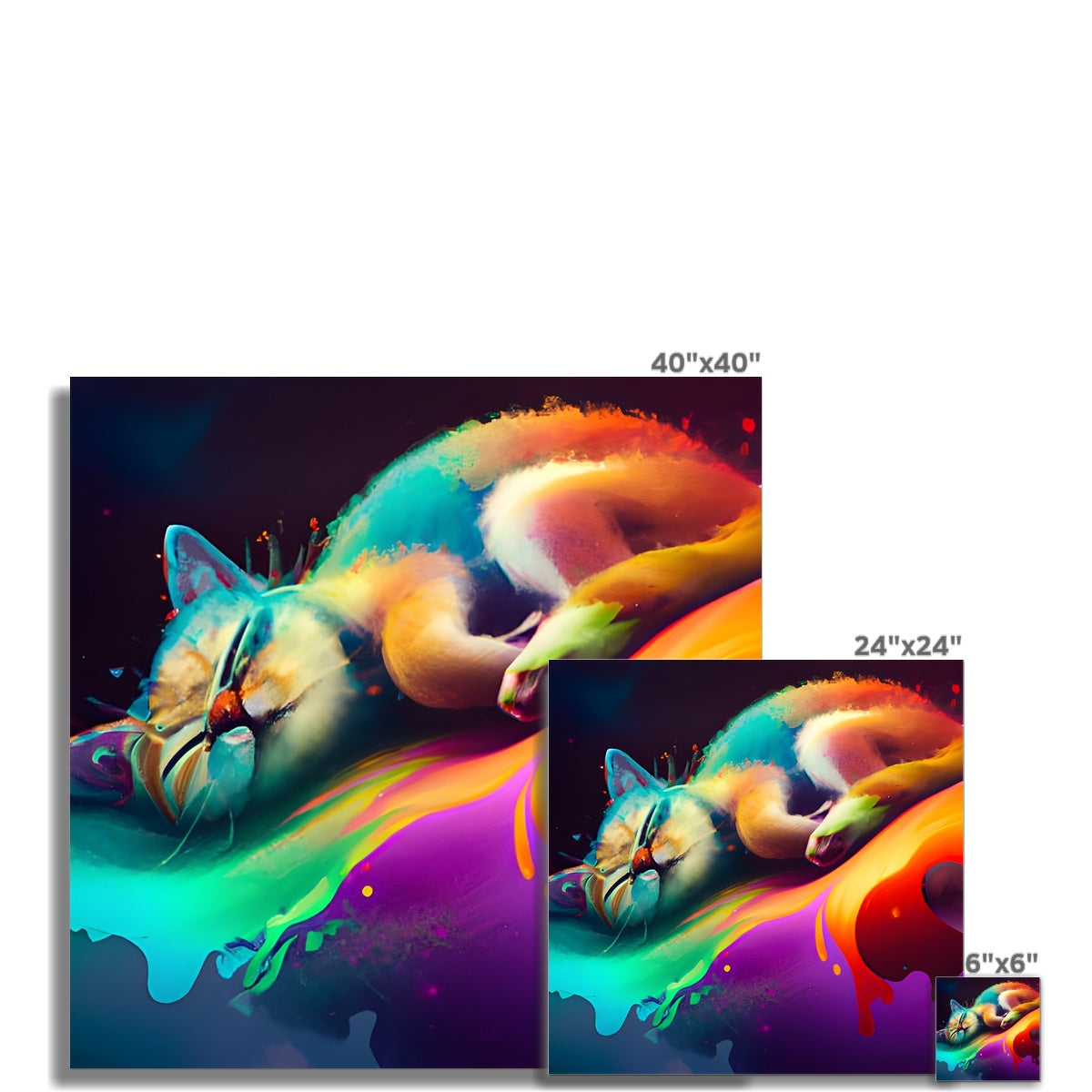 Surfing Lazy Cat Fine Art Print Prodigi