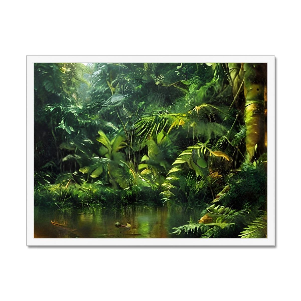 Small Puddle in the Forest Framed Print Prodigi