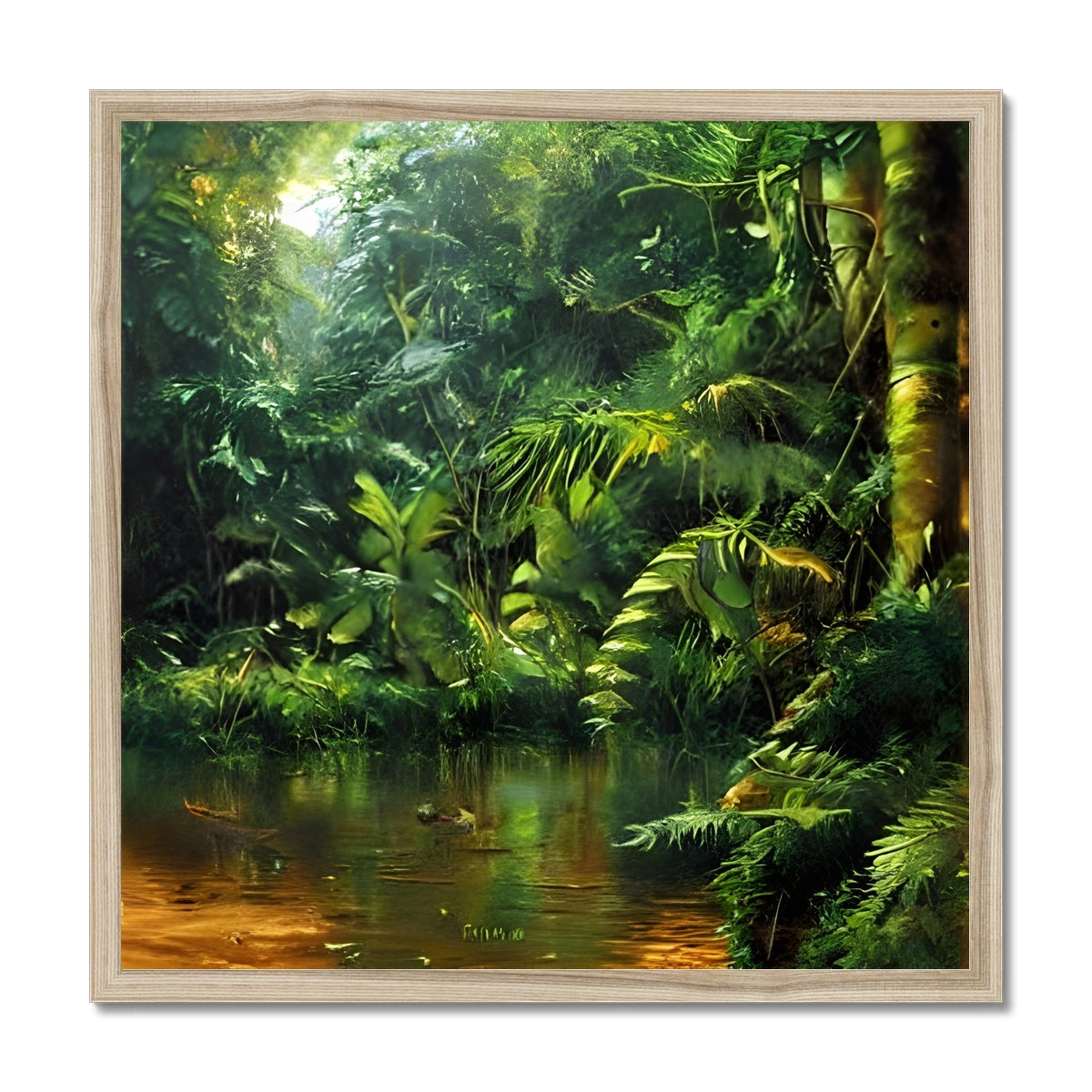 Small Puddle in the Forest Framed Print Prodigi