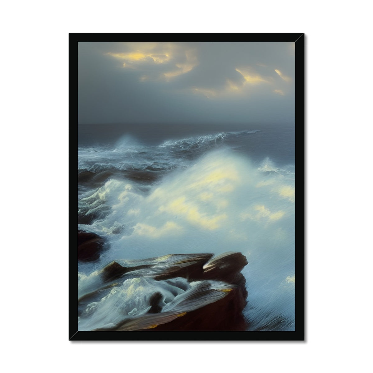 Cliffs Versus  Ocean Framed Print Prodigi