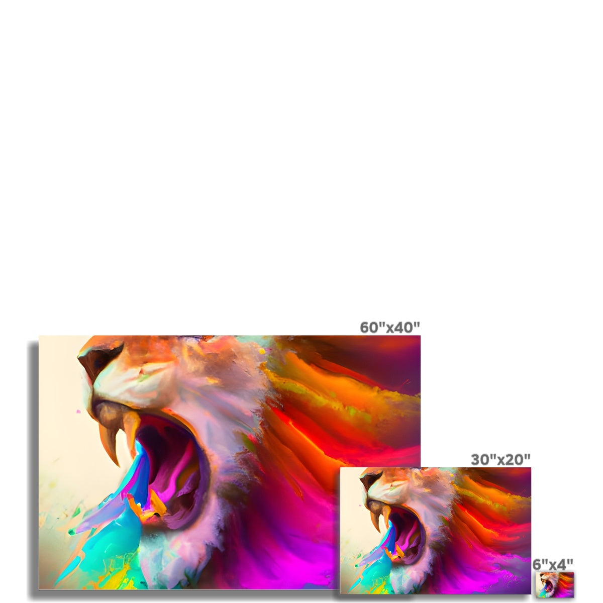 Lion with a Rainbow Mane Fine Art Print Prodigi