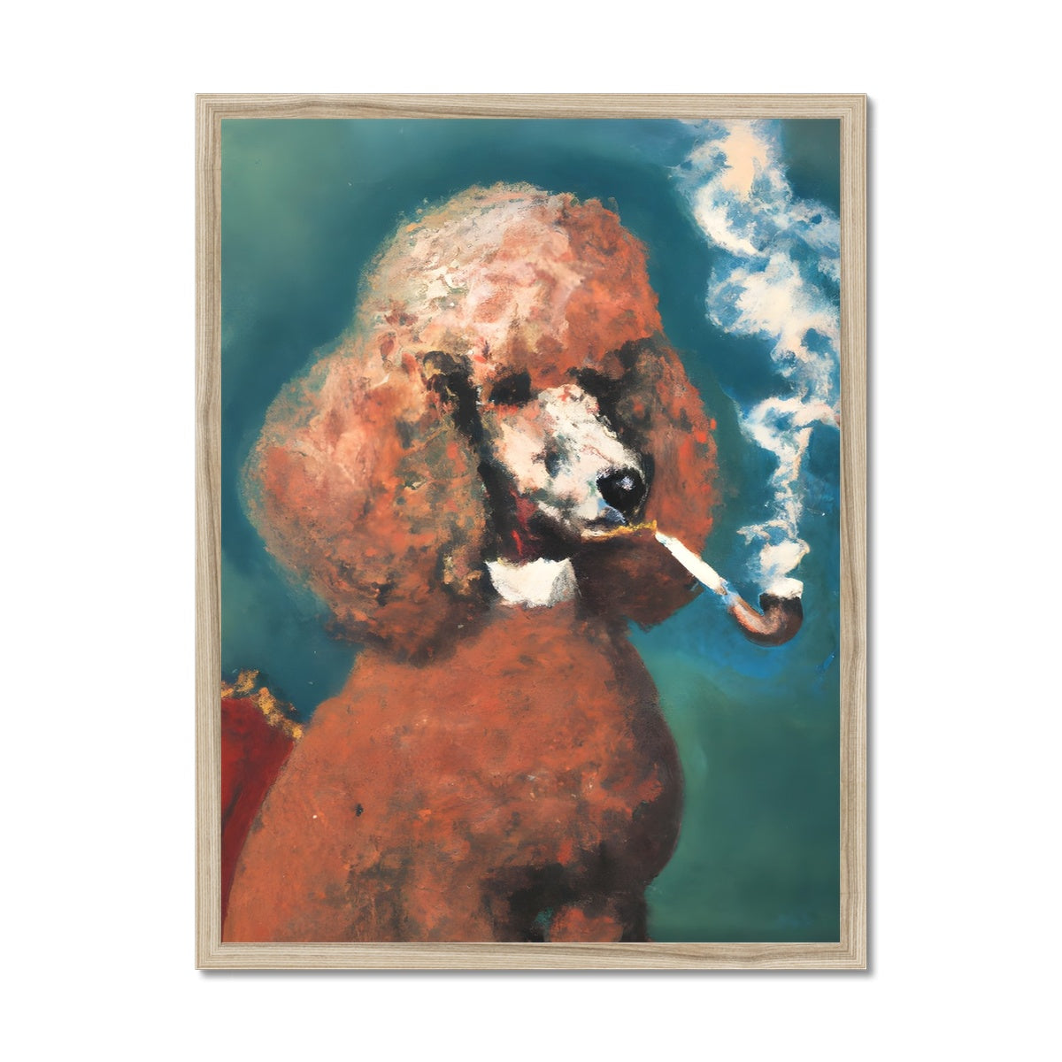 Smoking Poodle Framed Print Prodigi