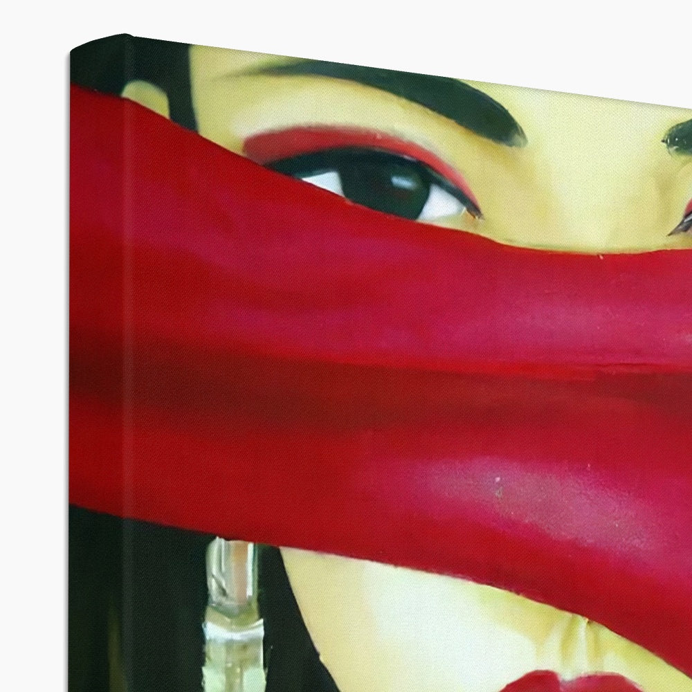 Women behind a Red Cloth Eco Canvas Prodigi