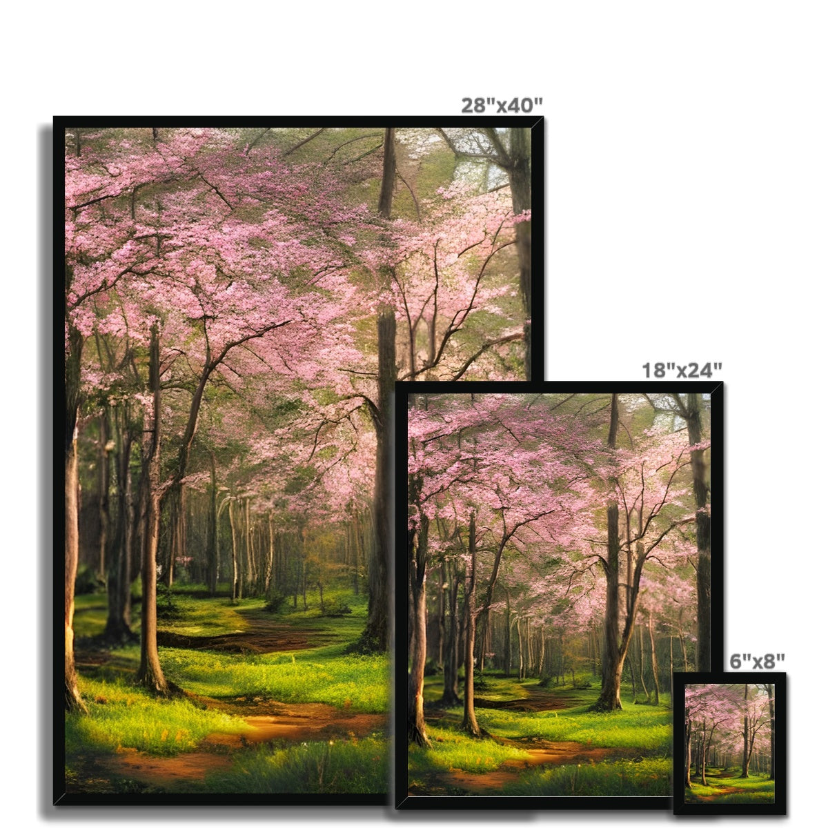 Cherry Blossom in a Forest Framed Print Prodigi