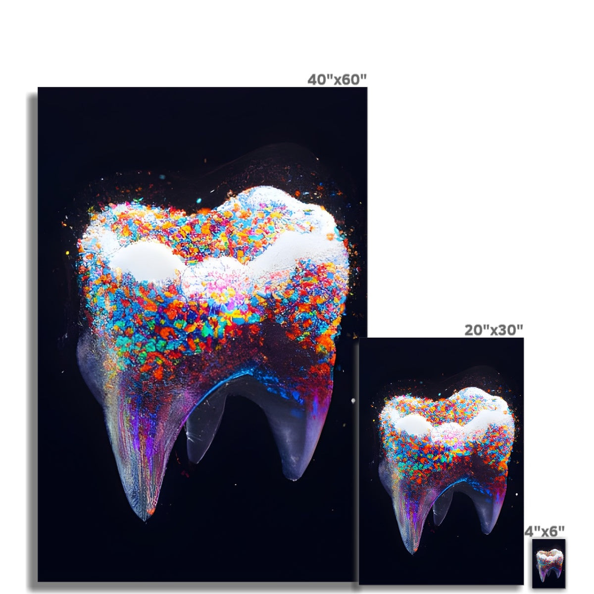 Tooth with Colour Sprinkles Fine Art Print Prodigi