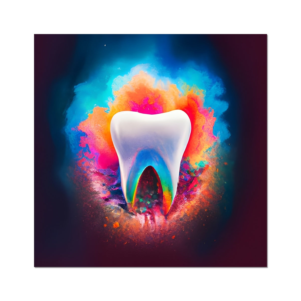 Tooth in Front of a Colour Explosion Fine Art Print Prodigi