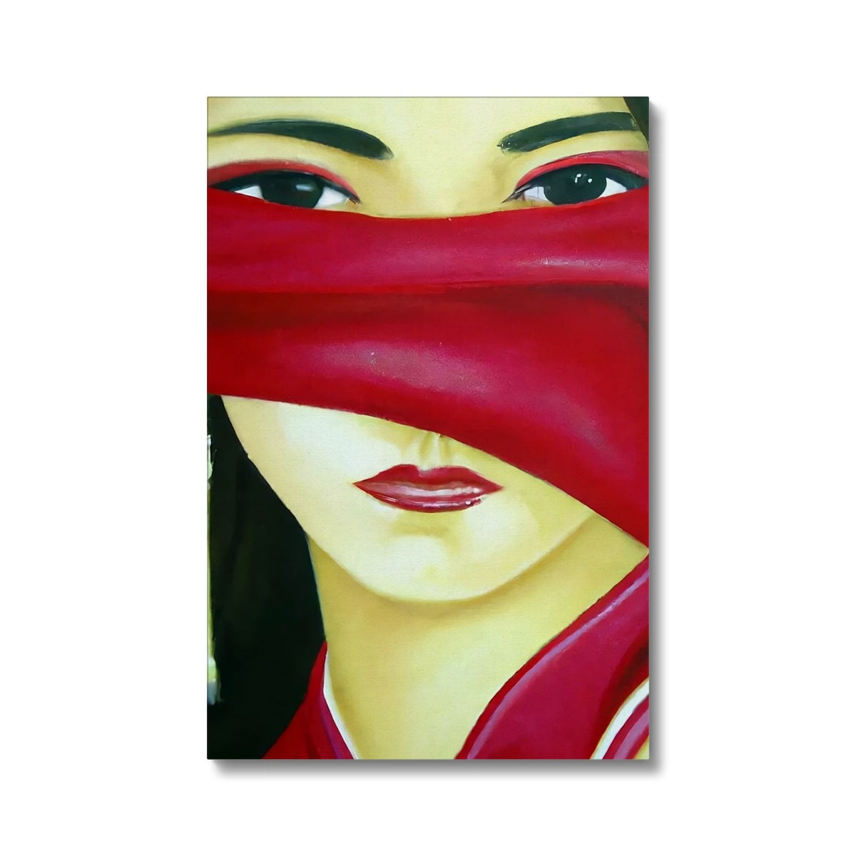 Women behind a Red Cloth Eco Canvas Prodigi