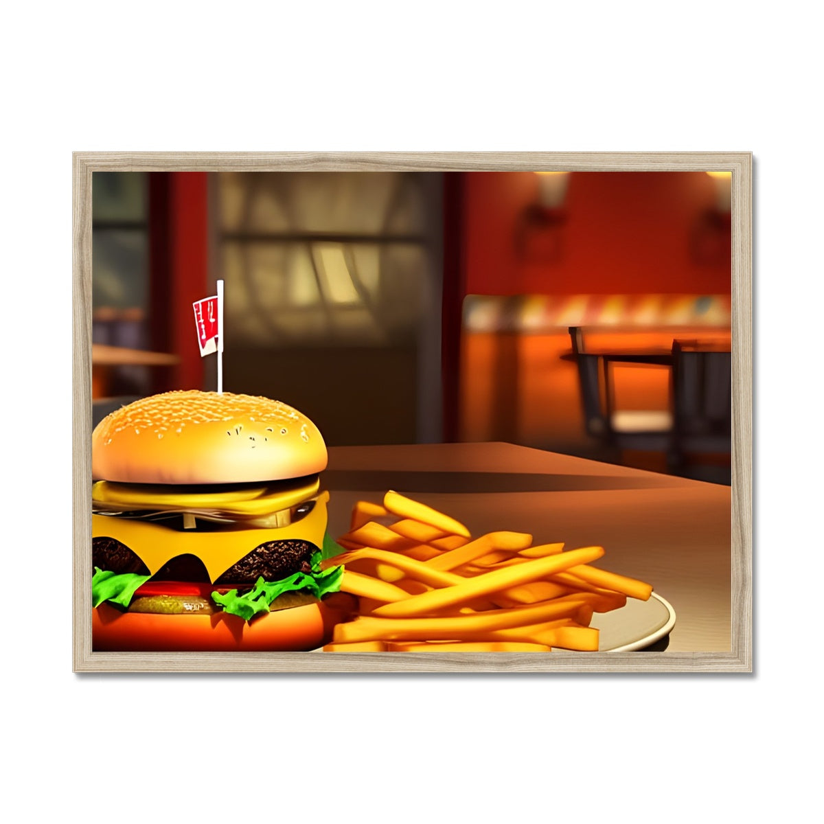 Burger & Fries Combo Framed Print Prodigi