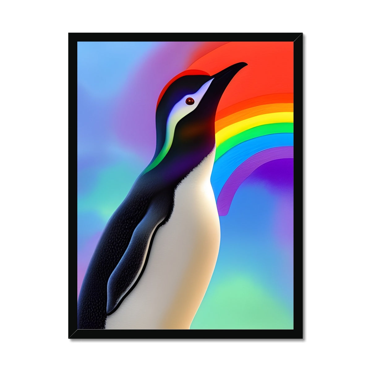 Rainbow Penguin Framed Print Prodigi