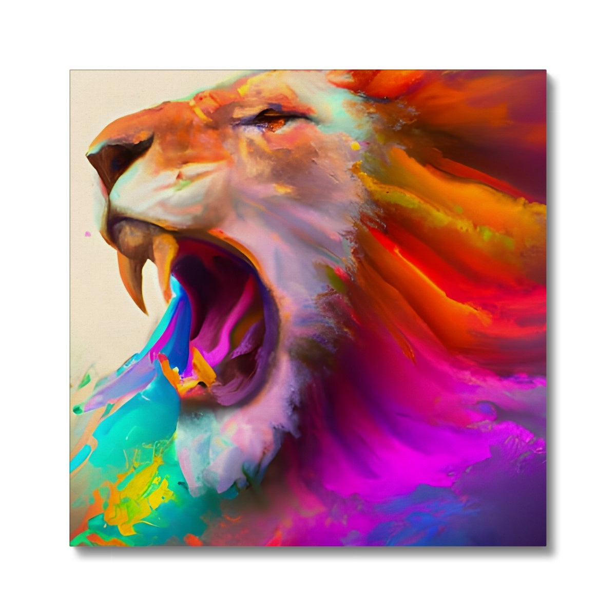 Lion with a Rainbow Mane Canvas Prodigi