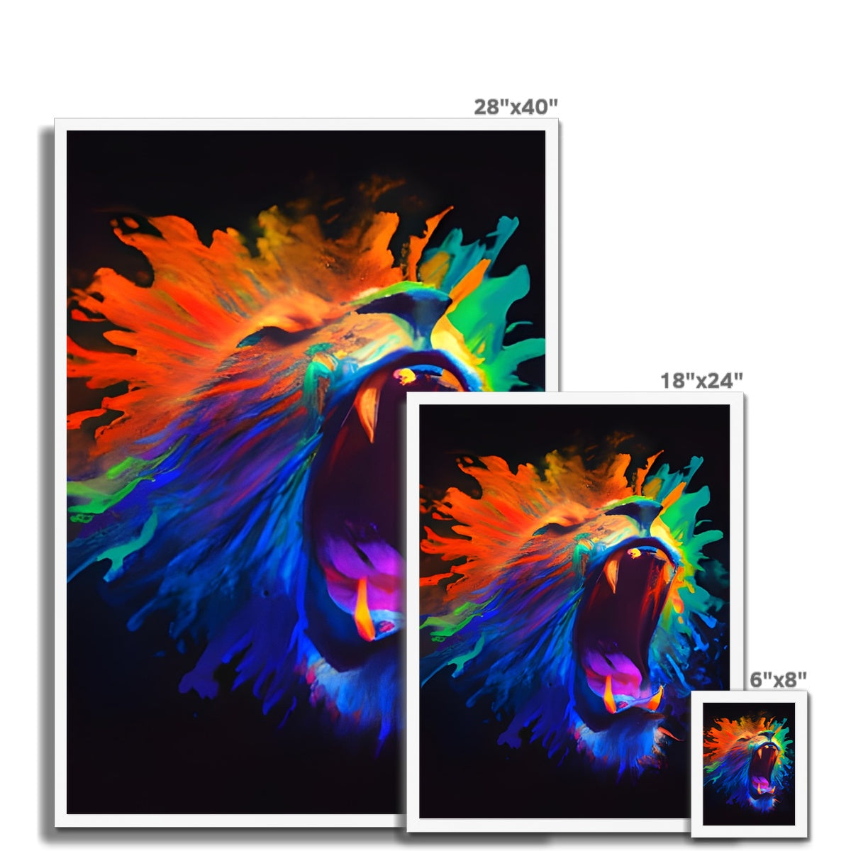 Lions Rainbow Roar Framed Print Prodigi