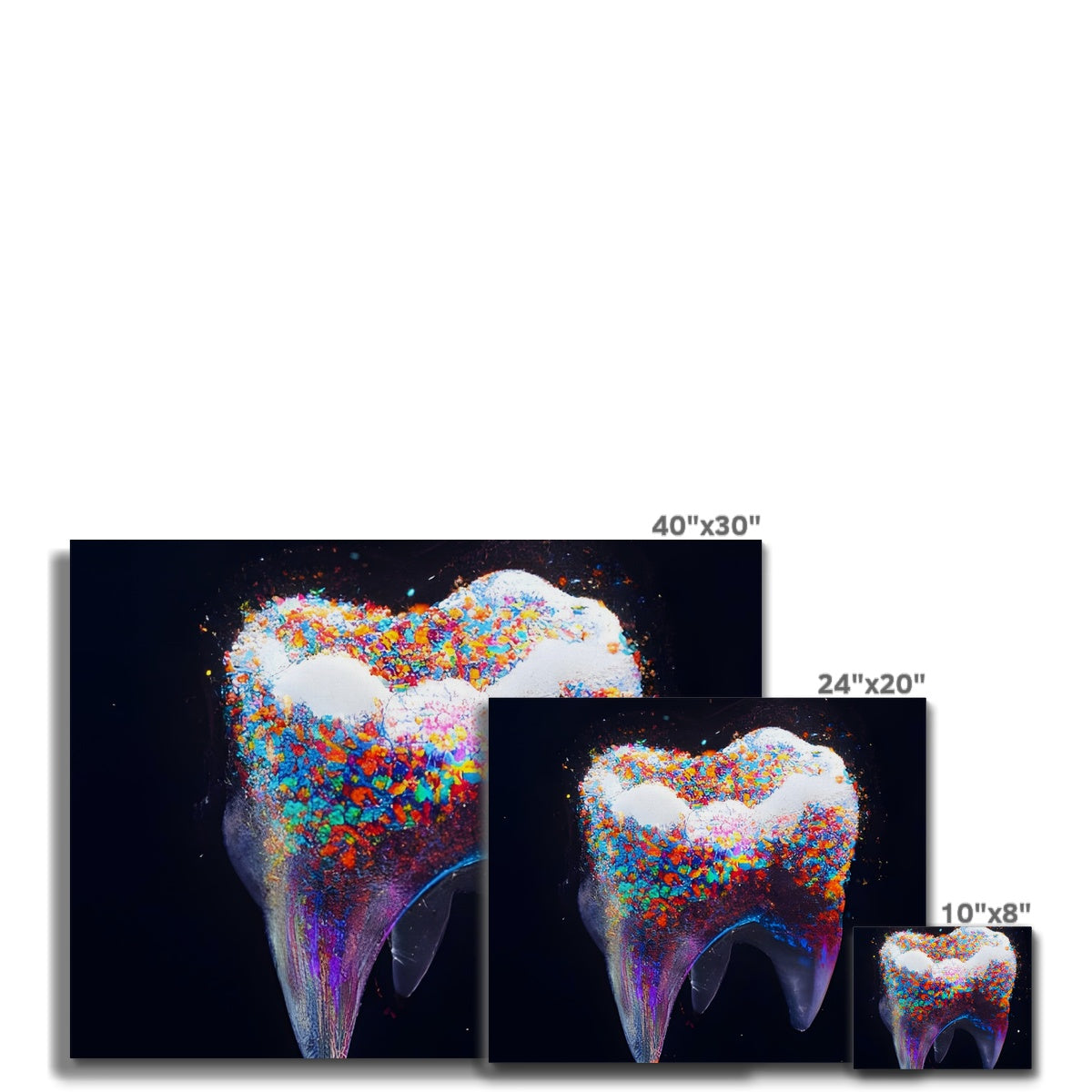 Tooth with Colour Sprinkles Canvas Prodigi