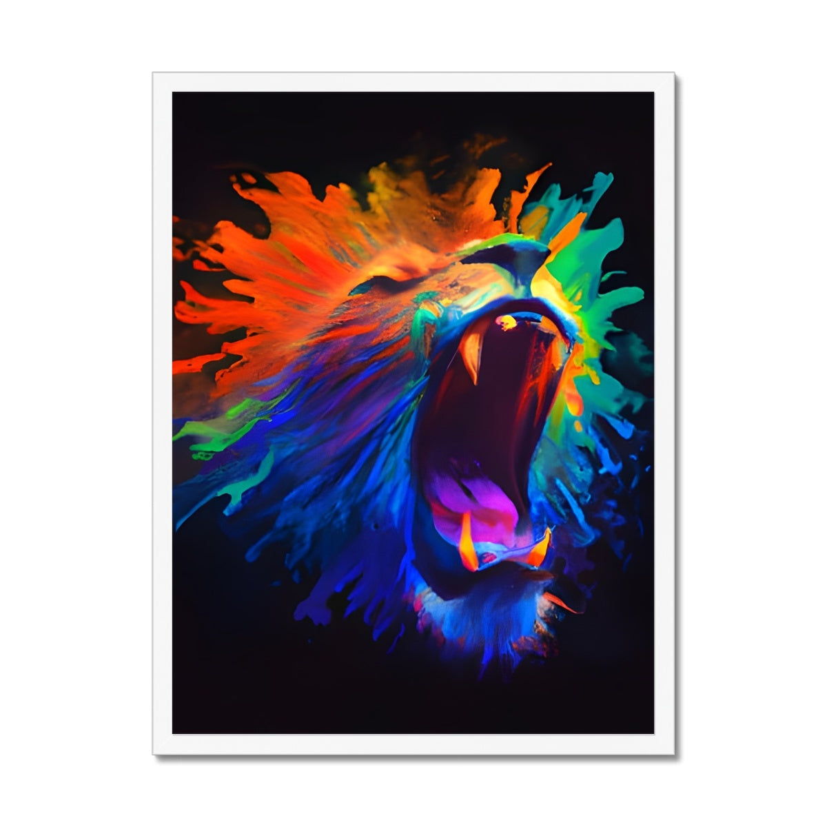 Lions Rainbow Roar Framed Print Prodigi