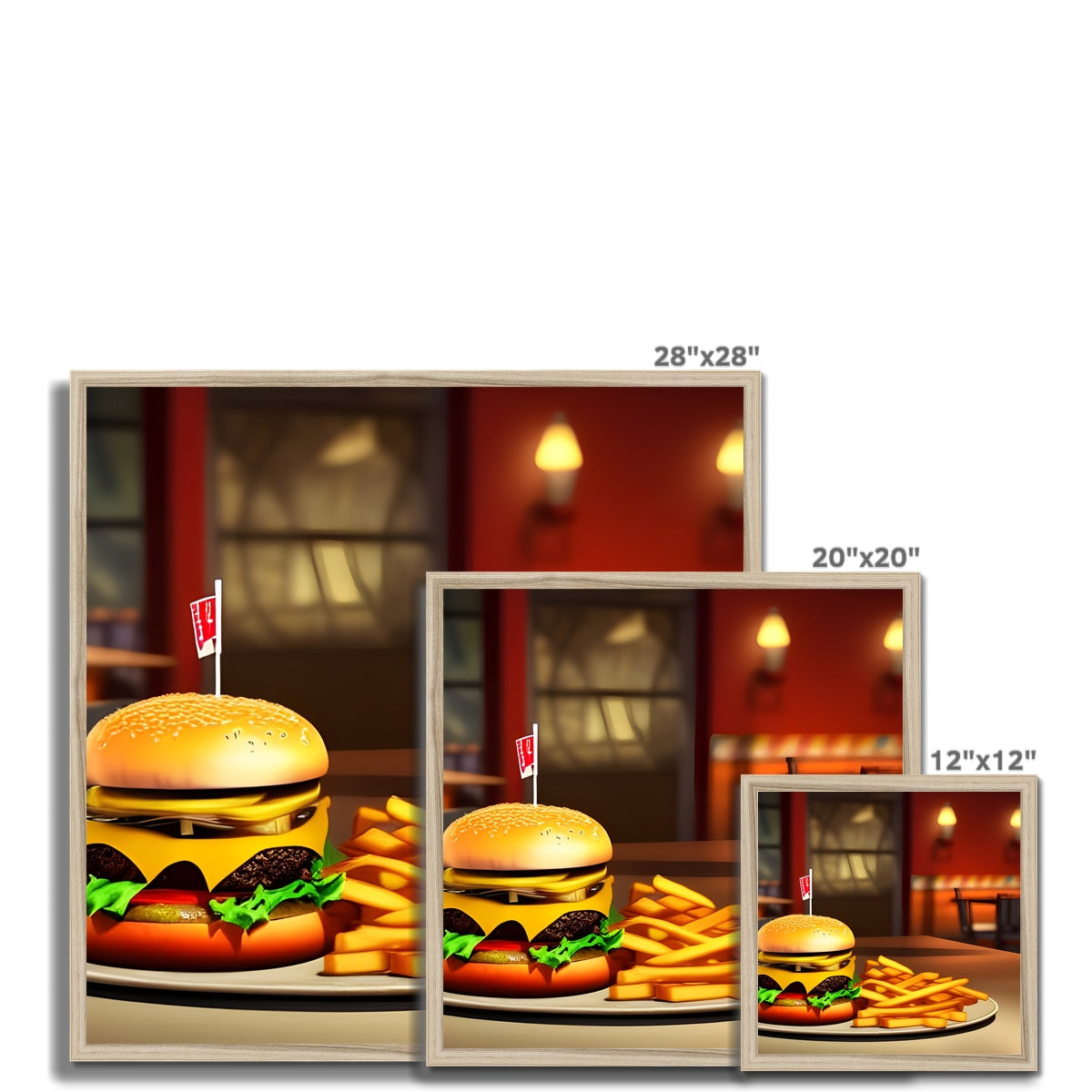 Burger & Fries Combo Framed Print Prodigi