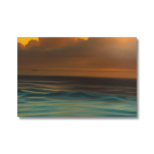 Red Sky Over Turquoise Ocean Eco Canvas Prodigi