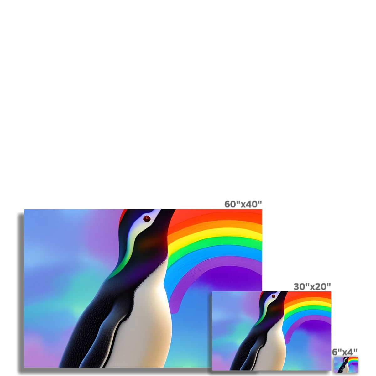 Rainbow Penguin Fine Art Print Prodigi