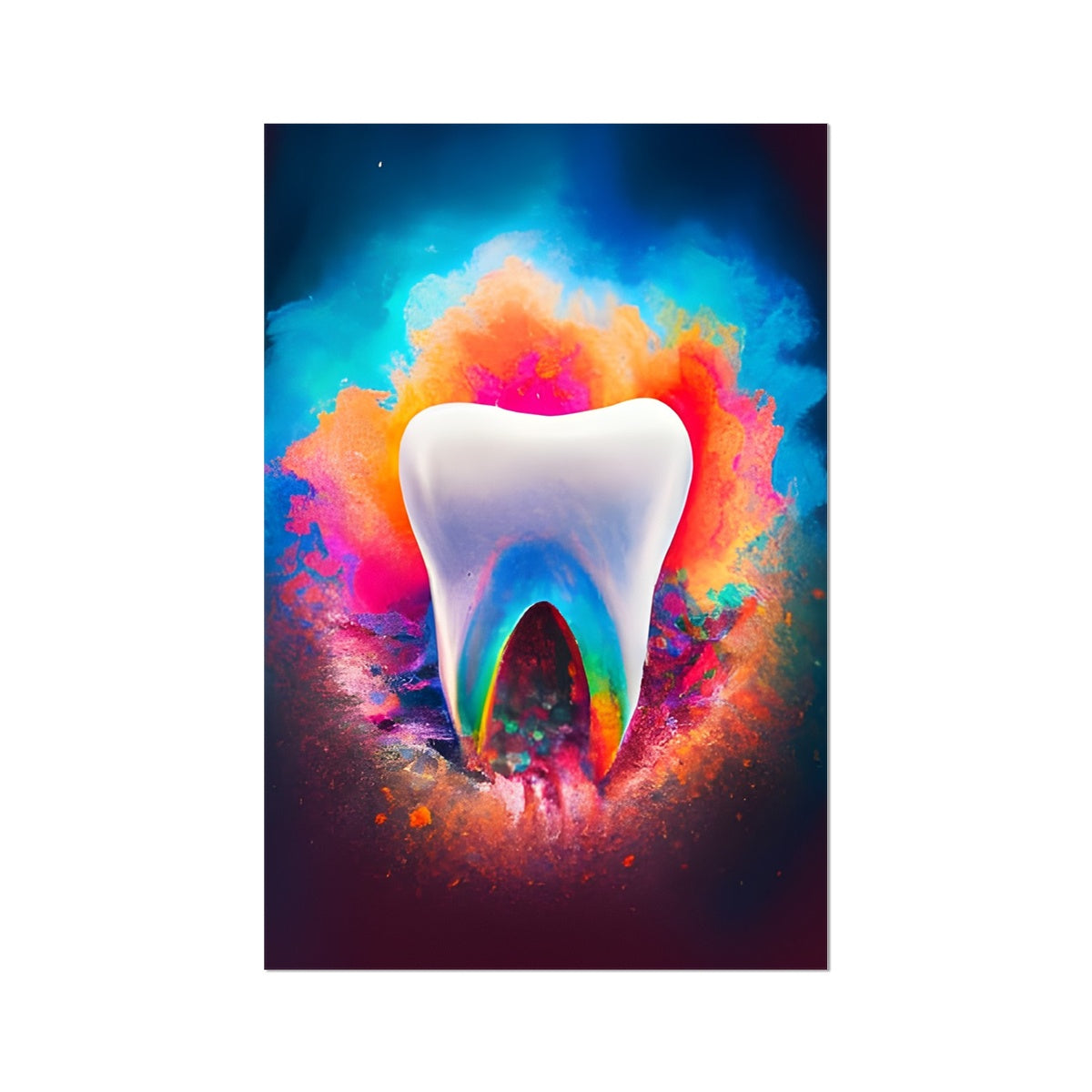 Tooth in Front of a Colour Explosion Fine Art Print Prodigi