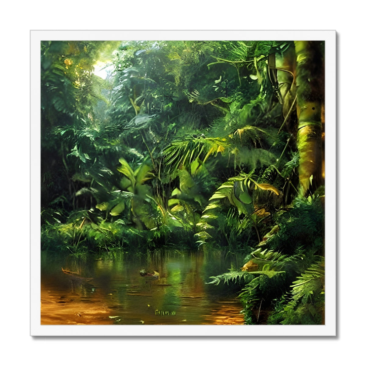 Small Puddle in the Forest Framed Print Prodigi