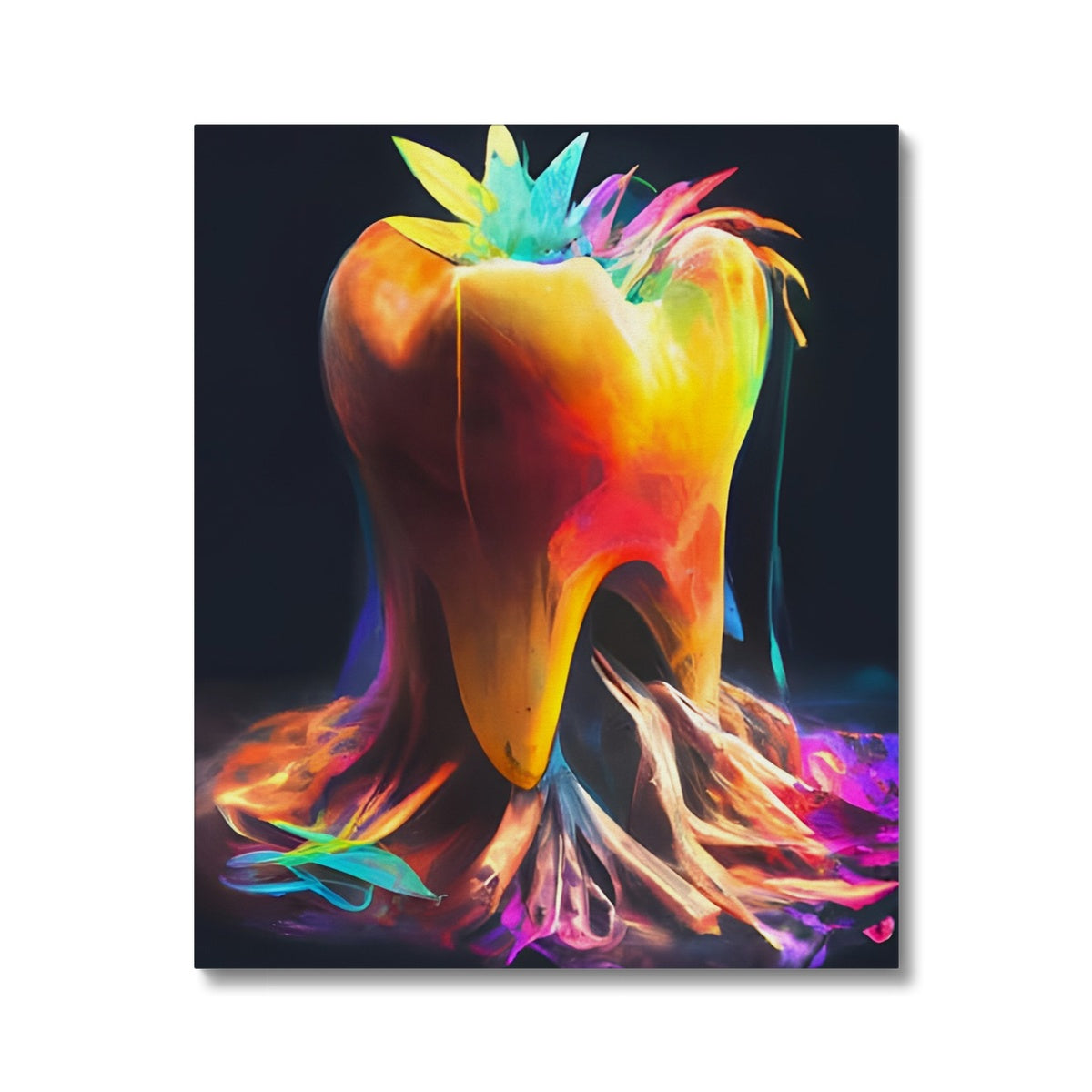 Colourful Tooth with Roots Canvas Prodigi