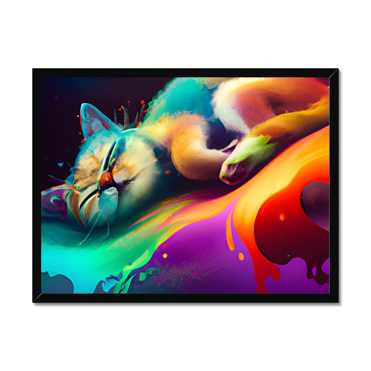 Surfing Lazy Cat Framed Print Prodigi