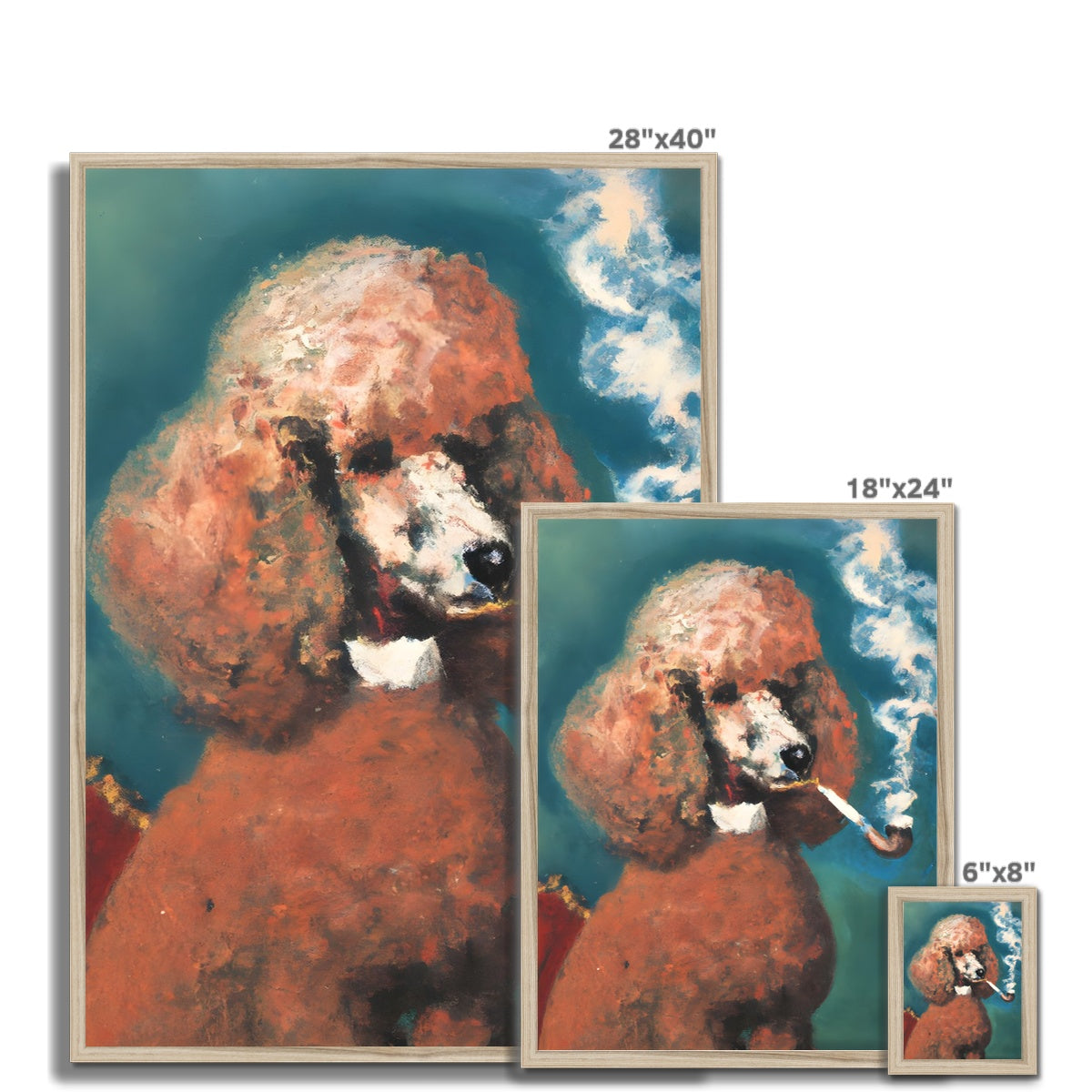 Smoking Poodle Framed Print Prodigi