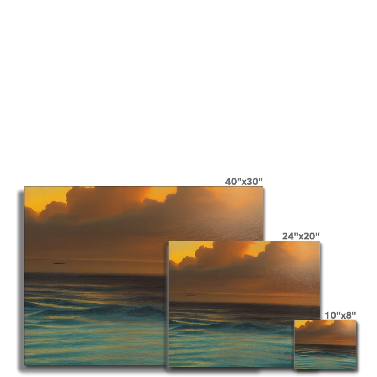 Red Sky Over Turquoise Ocean Canvas Prodigi