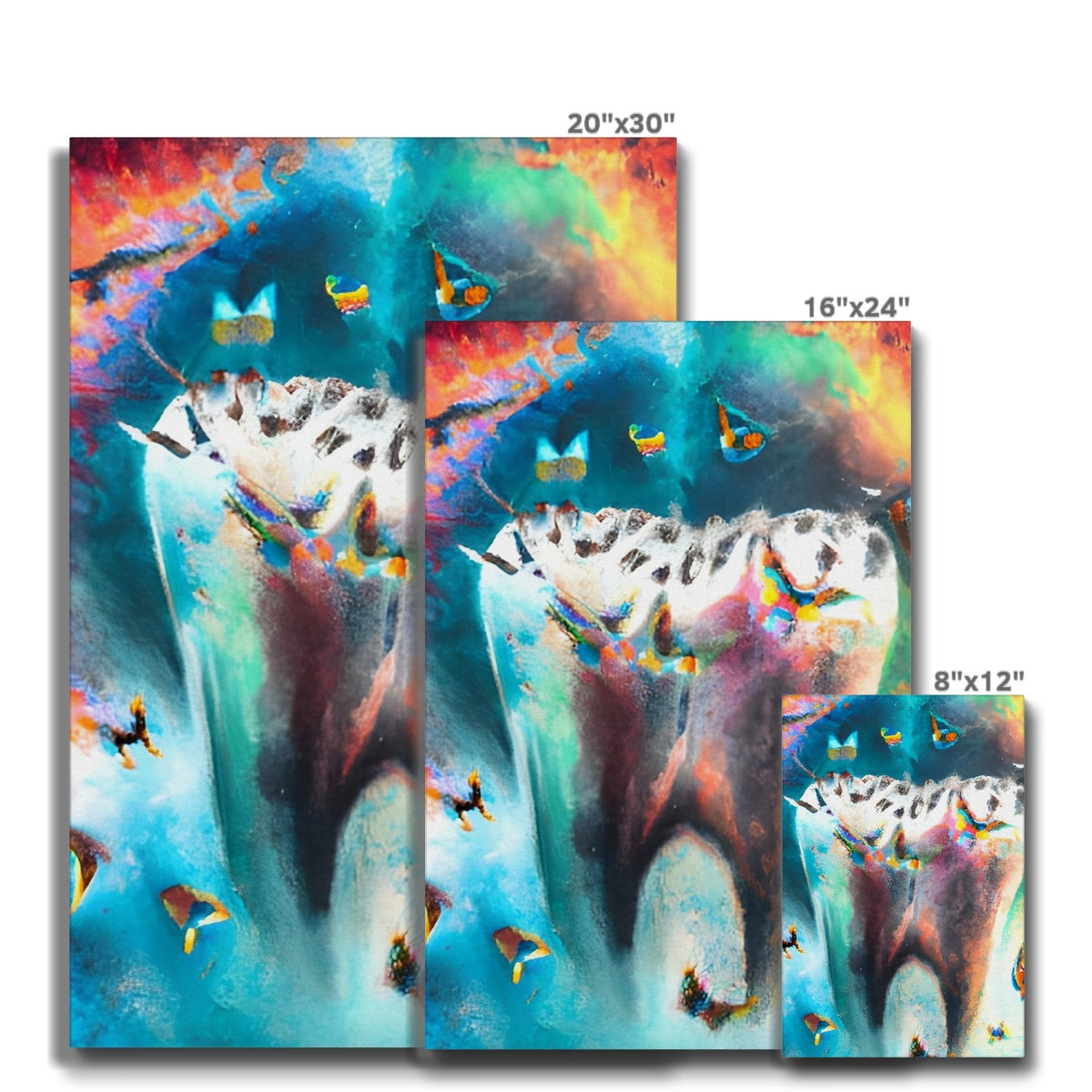 Butterflies excaping from Colour Explosion around a Tooth Eco Canvas Prodigi