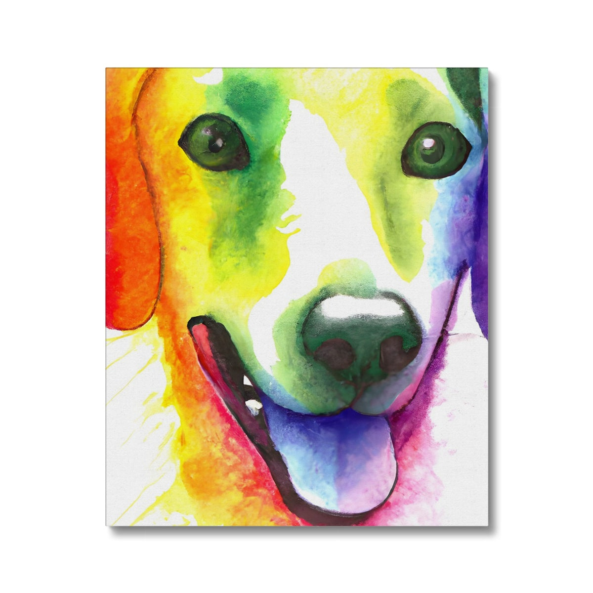 Happy Rainbow Dog Canvas Prodigi