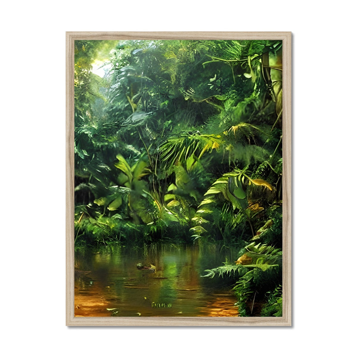 Small Puddle in the Forest Framed Print Prodigi