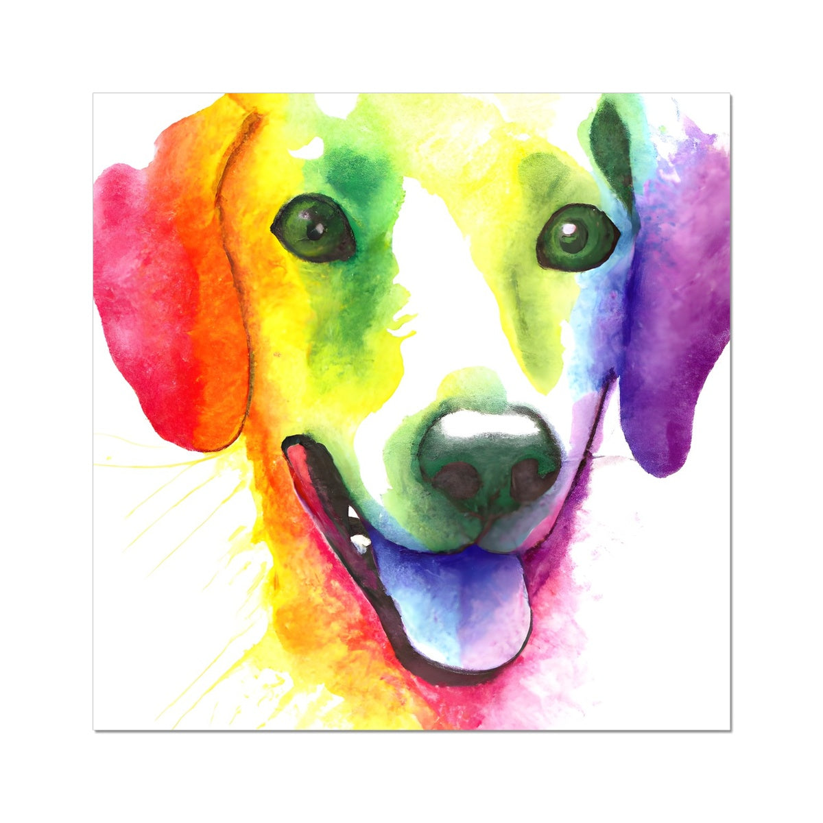 Happy Rainbow Dog Fine Art Print Prodigi