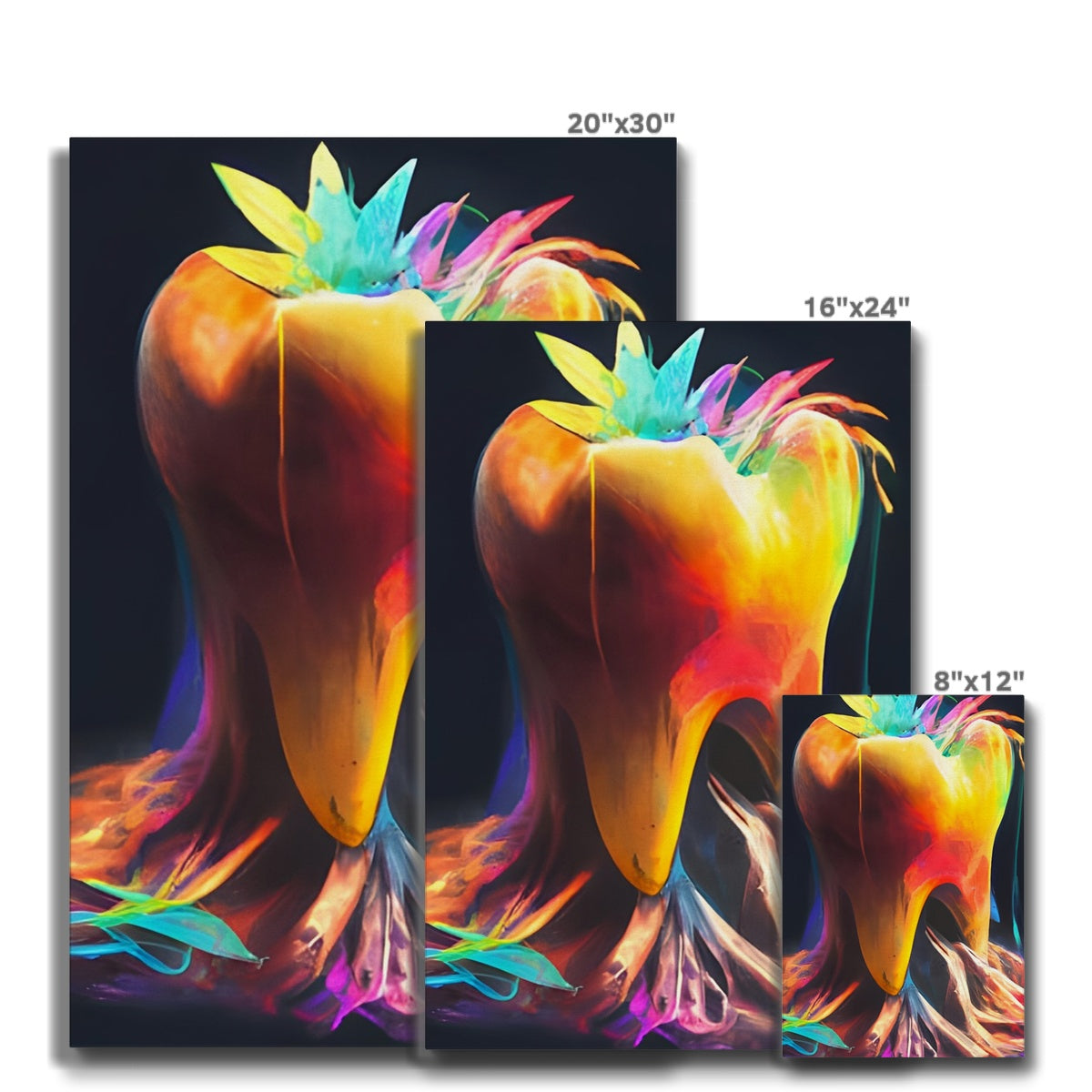 Colourful Tooth with Roots Eco Canvas Prodigi