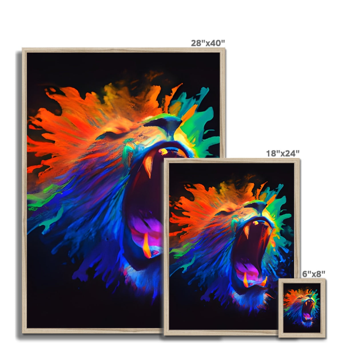 Lions Rainbow Roar Framed Print Prodigi