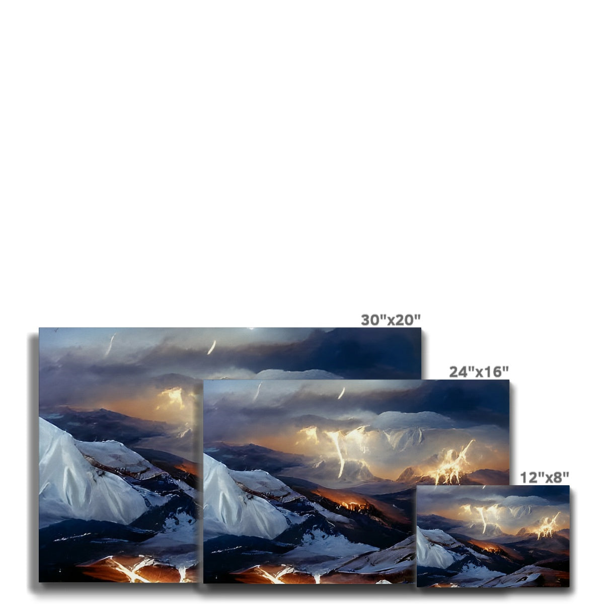 Mountains with Lightning Eco Canvas Prodigi