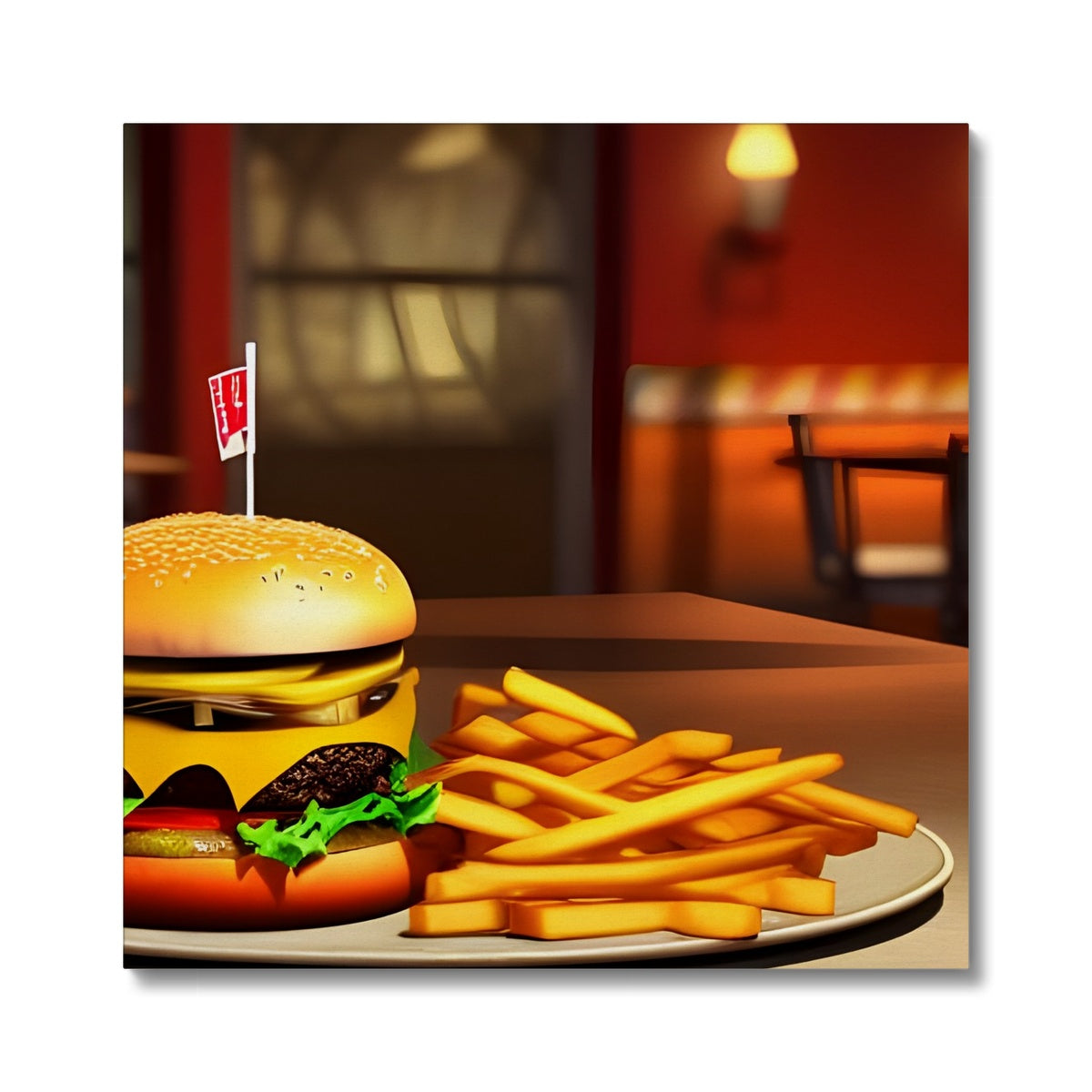 Burger & Fries Combo Canvas Prodigi