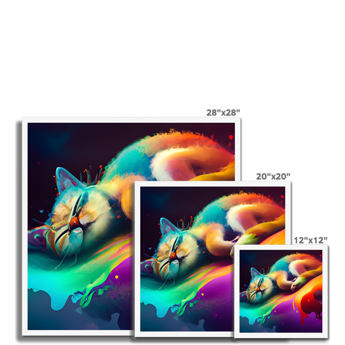 Surfing Lazy Cat Framed Print Prodigi