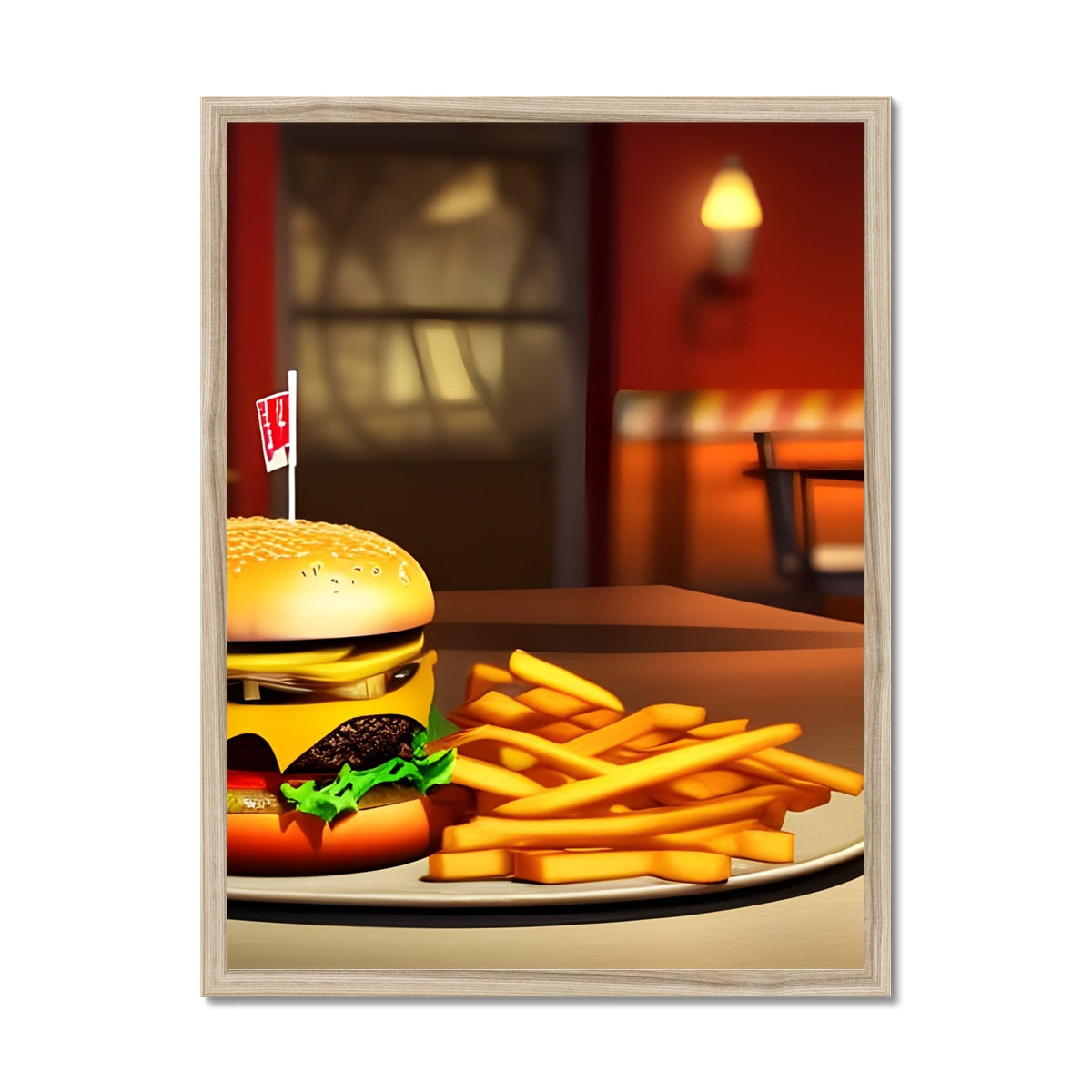 Burger & Fries Combo Framed Print Prodigi