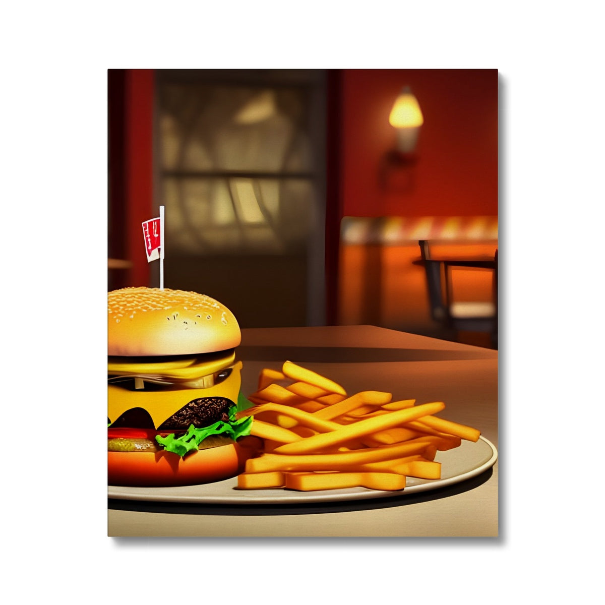 Burger & Fries Combo Canvas Prodigi