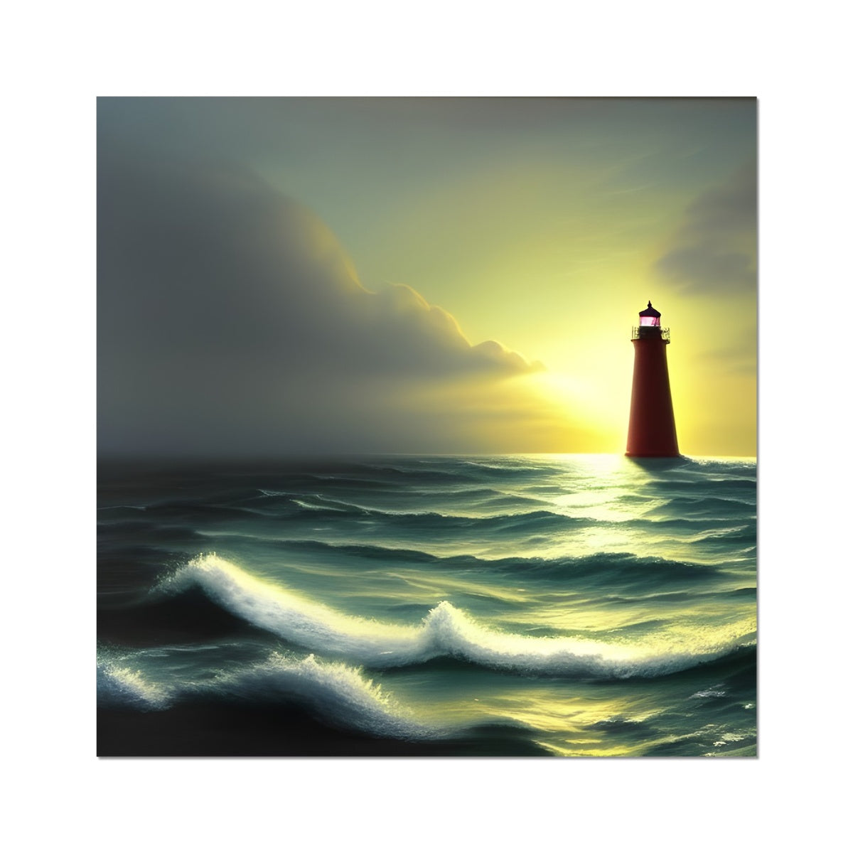 Lighthouse In The Sunset Fine Art Print Prodigi