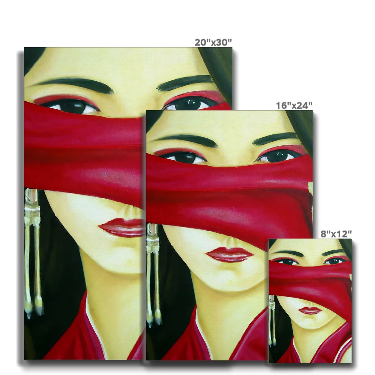 Women behind a Red Cloth Eco Canvas Prodigi