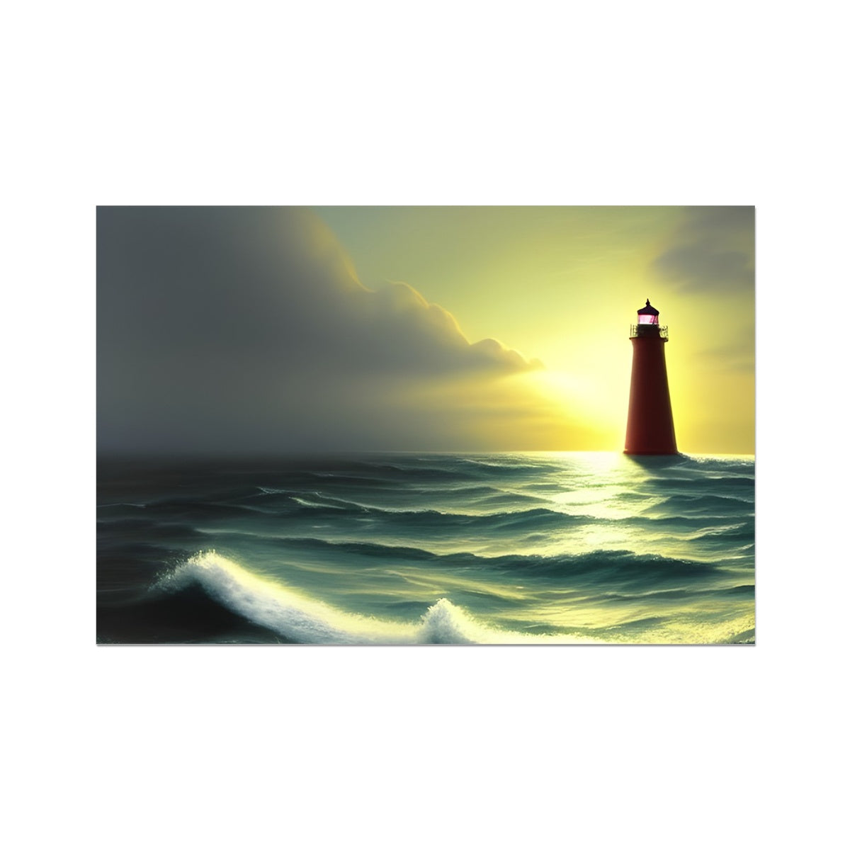 Lighthouse In The Sunset Fine Art Print Prodigi