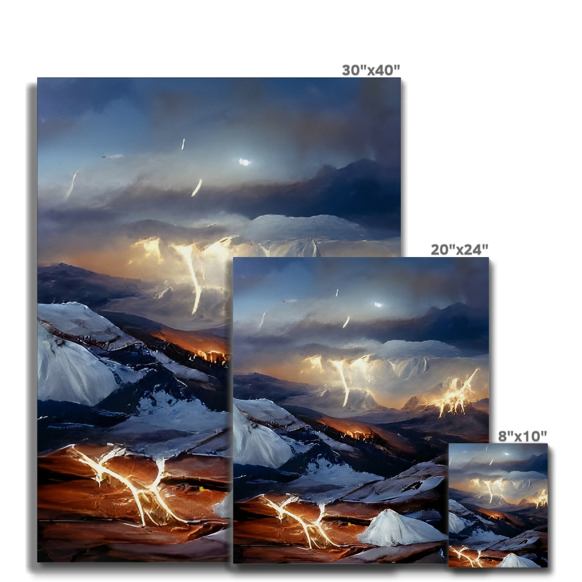 Mountains with Lightning Canvas Prodigi