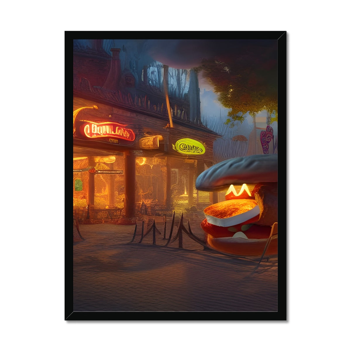 Burger Food Stand Framed Print Prodigi