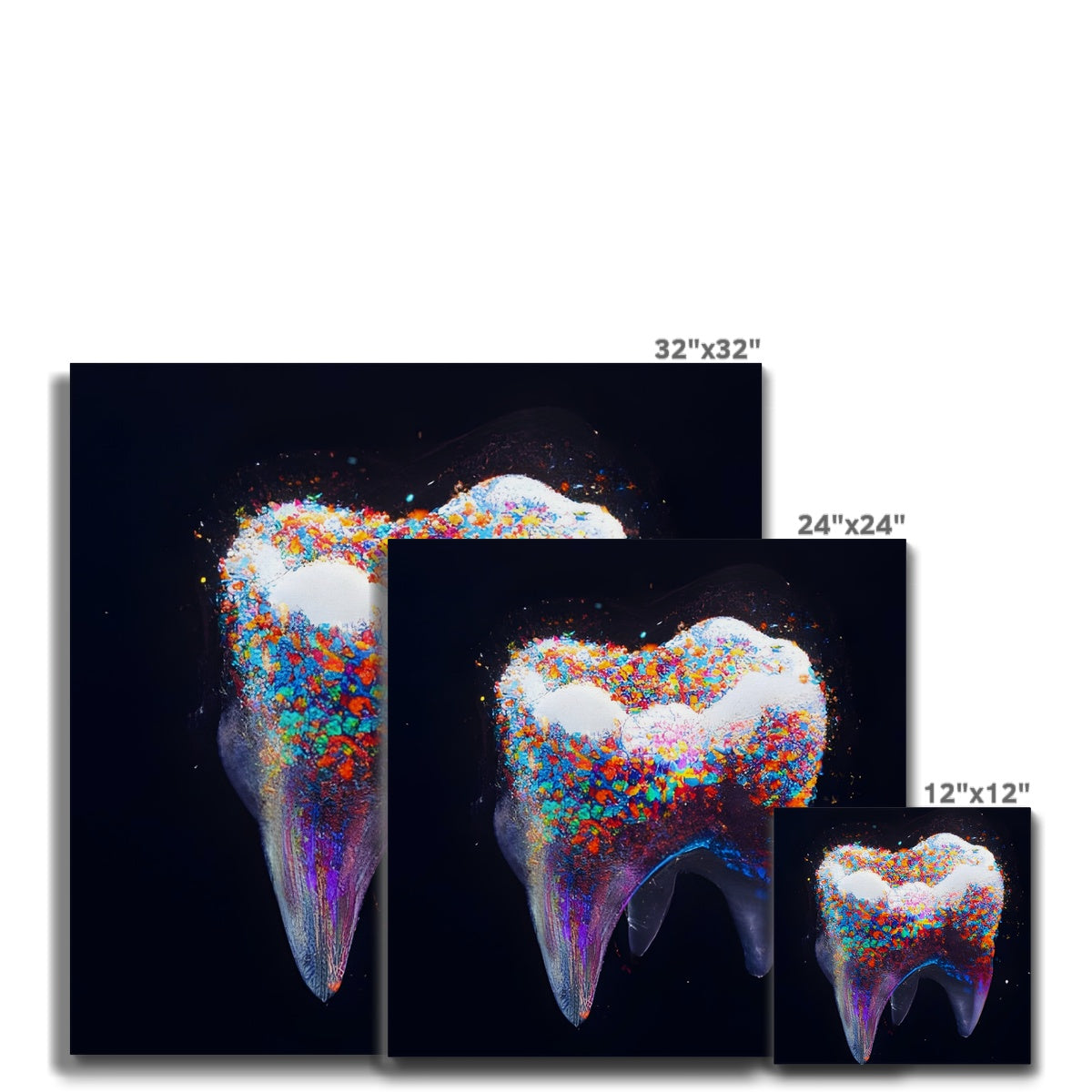 Tooth with Colour Sprinkles Canvas Prodigi