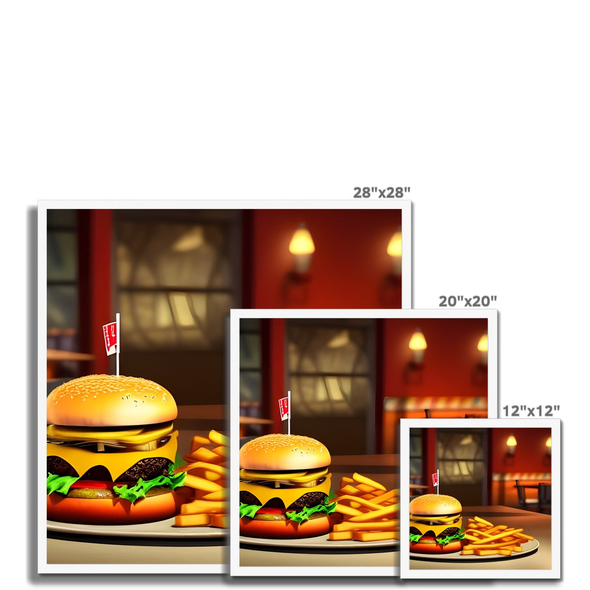 Burger & Fries Combo Framed Print Prodigi