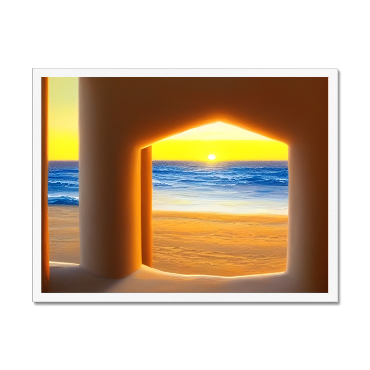 View out of a Sandcastle Framed Print Prodigi