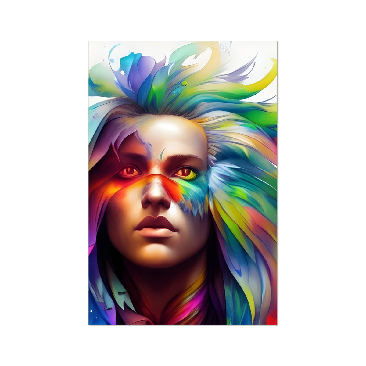 Women Rainbow Eagle Head Fine Art Print Prodigi