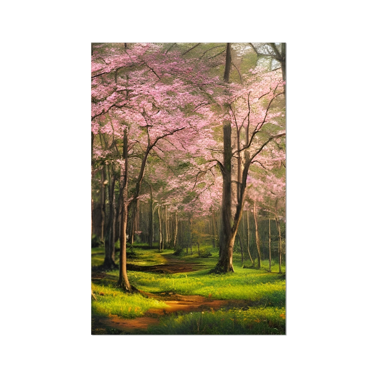 Cherry Blossom in a Forest Fine Art Print Prodigi